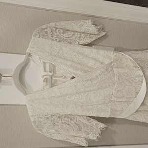 Small white lace short romper